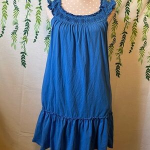 Size XS Ann Taylor Loft Blue Ruffle Dress B1